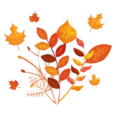 sonbahar dalı ve kuru yapraklar doğa simgesi