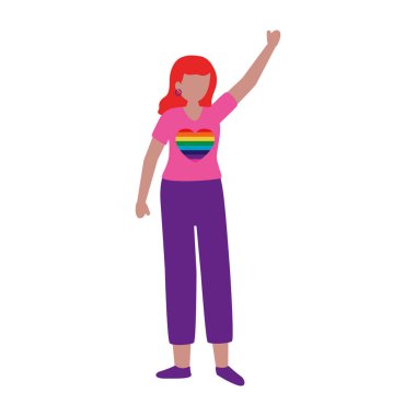 Lgtbiq marşı tasarımını destekleyen kadın