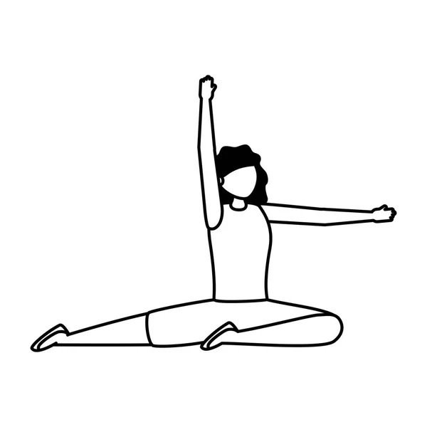 Chica haciendo yoga pose vector diseño — Archivo Imágenes Vectoriales