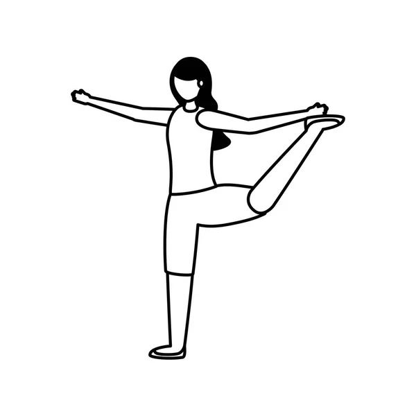 Mädchen tun Yoga-Pose Vektor-Design — Stockvektor