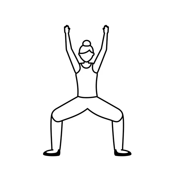 Mädchen tun Yoga-Pose Vektor-Design — Stockvektor