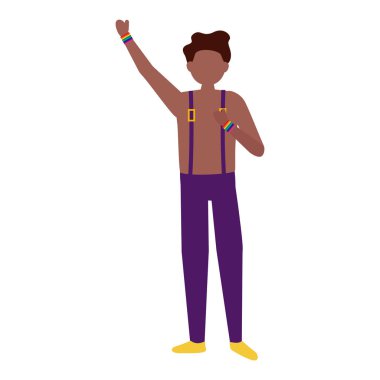 Lgtbiq mart tasarımını destekleyen adam