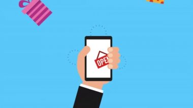 e-ticaret uygulaması ve hediyeler ile akıllı telefon kullanarak el