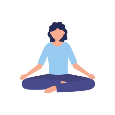 Kız yoga yapıyor vektör tasarımı poz