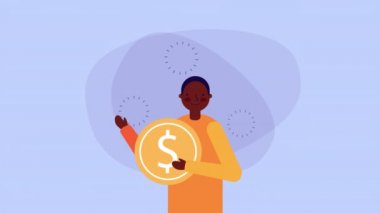 para para ile afro işadamı işçi