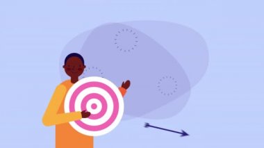 hedef ile afro işadamı işçi