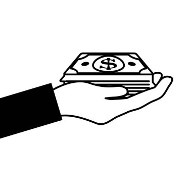 İzole el tutma faturaları vektör tasarımı