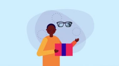 hediye ve şapka ile afro işadamı işçi