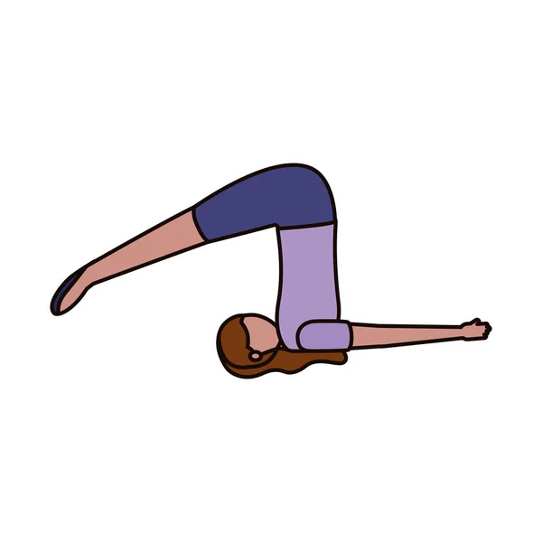 Mädchen tun Yoga-Pose Vektor-Design — Stockvektor