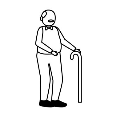 Büyükbaba karikatür vektör tasarımı