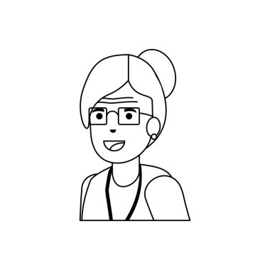 Büyükanne karikatür vektör tasarımı