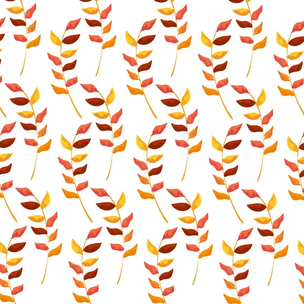 Branche d'automne avec feuilles sèches motif nature — Image vectorielle