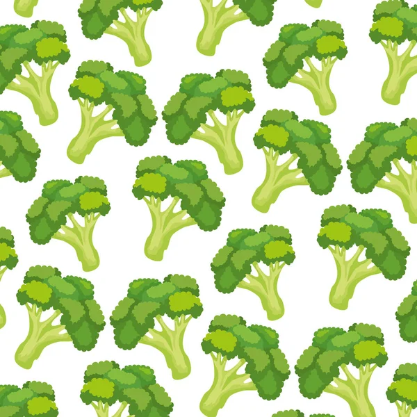 Frisches Brokkoli Gemüse Muster Hintergrund — Stockvektor