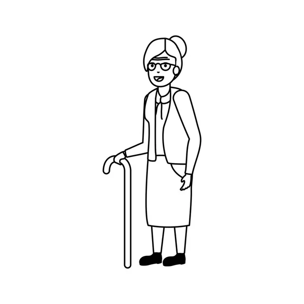 Babička kreslená vektorová konstrukce — Stockový vektor