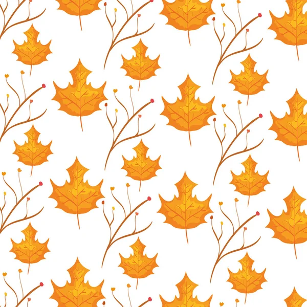 Branche d'automne et motif de feuilles d'érable sèches — Image vectorielle