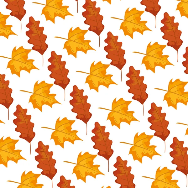 Autumn dry maple leafs nature pattern — Stock Vector