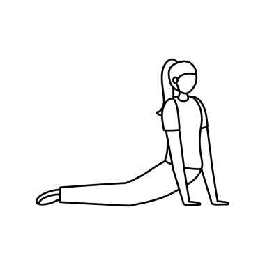 Kız yoga yapıyor vektör tasarımı poz