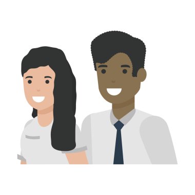 Kadın ve erkek karikatür tasarım çift