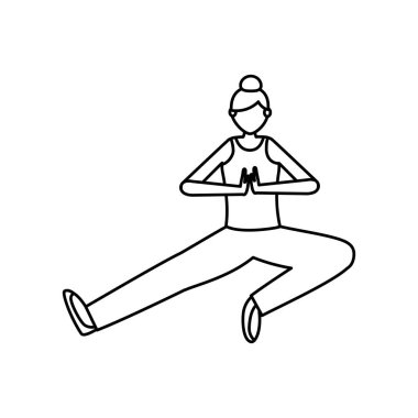 Kız yoga yapıyor vektör tasarımı poz