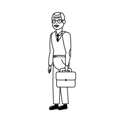 Büyükbaba karikatür vektör tasarımı