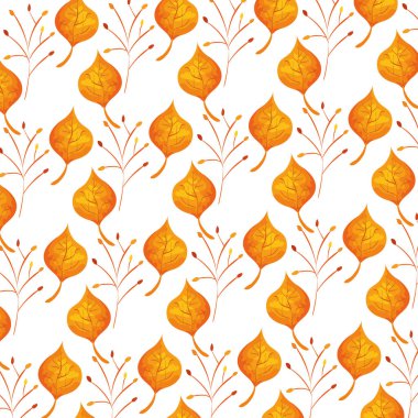 sonbahar dalı ve kuru yapraklar doğa deseni