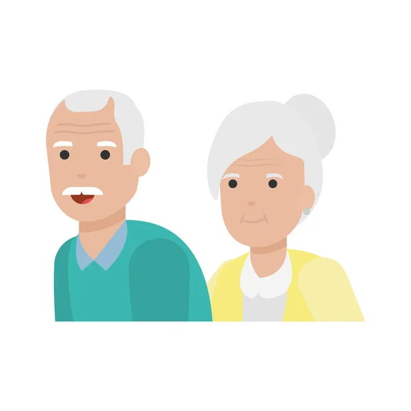 Η γιαγιά και ο παππούς καρτούν διανυσματικό σχεδιασμό — Διανυσματικό Αρχείο