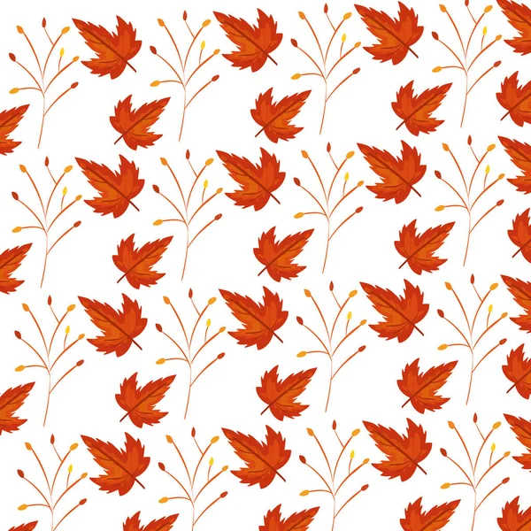 Branche d'automne et motif de feuilles d'érable sèches — Image vectorielle