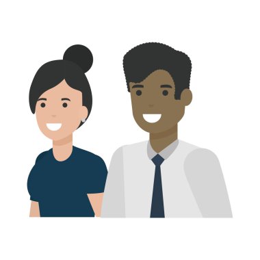 Kadın ve erkek karikatür tasarım çift