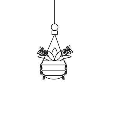 Pot vektör tasarımı içinde asma bitki