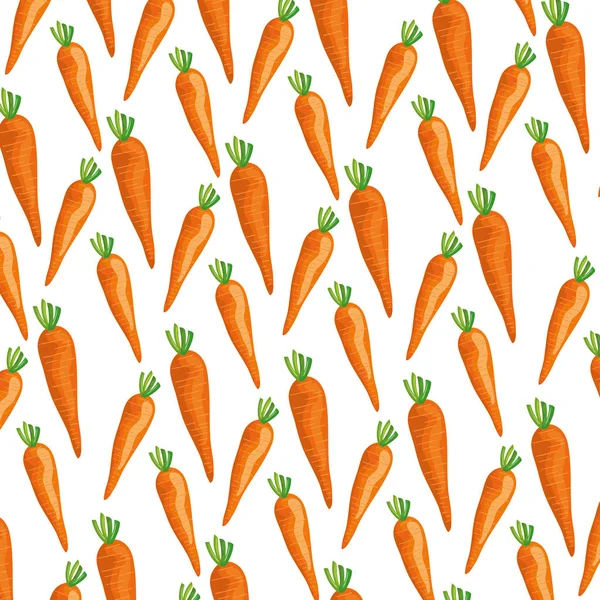 Cenouras frescas vegetais padrão fundo — Vetor de Stock