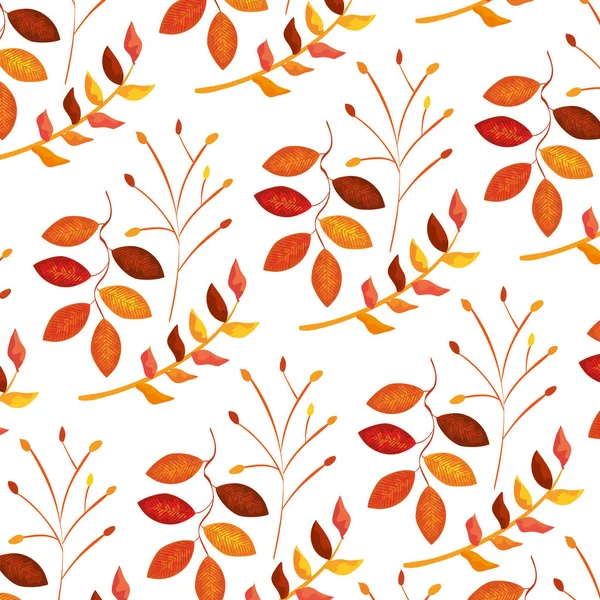 Branche d'automne avec feuilles sèches motif nature — Image vectorielle