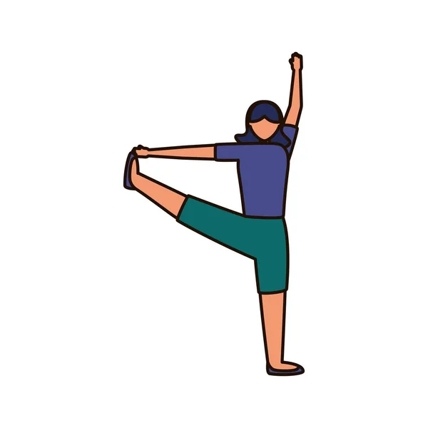 Meisje doet yoga pose vector ontwerp — Stockvector