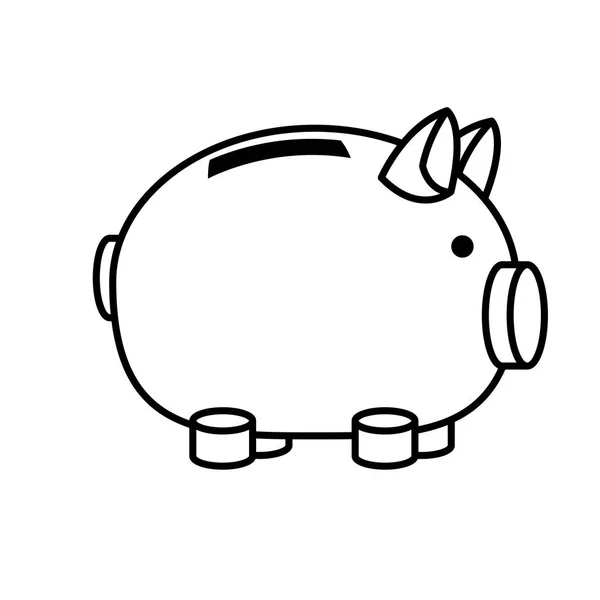 Geïsoleerd Piggy vector ontwerp — Stockvector