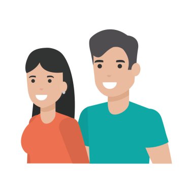 Kadın ve erkek karikatür tasarım çift