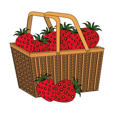 sepet saman taze çilek meyve