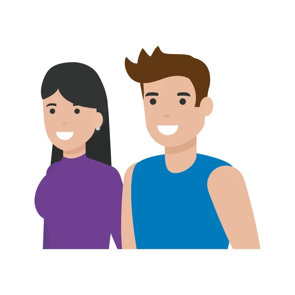 Pareja de mujer y hombre diseño de dibujos animados — Vector de stock