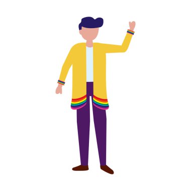 Lgtbiq mart tasarımını destekleyen adam