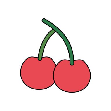İzole kiraz vektör tasarımı