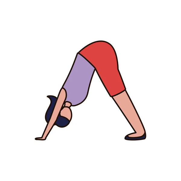 Kız yoga yapıyor vektör tasarımı poz — Stok Vektör