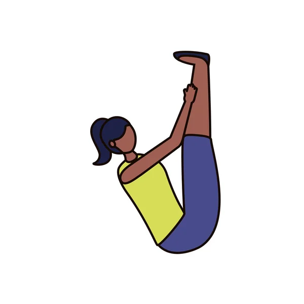 Mädchen tun Yoga-Pose Vektor-Design — Stockvektor