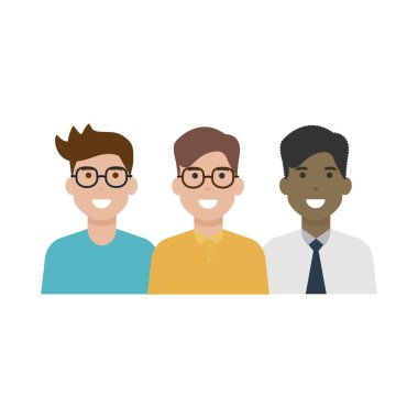 İzole avatar erkek vektör tasarımı