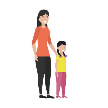 Yalıtılmış aile üyeleri vektör tasarımı