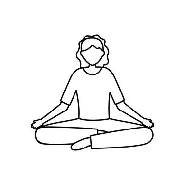 Kız yoga yapıyor vektör tasarımı poz