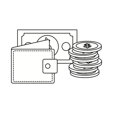 cüzdan ile para ve faturaları para dolar