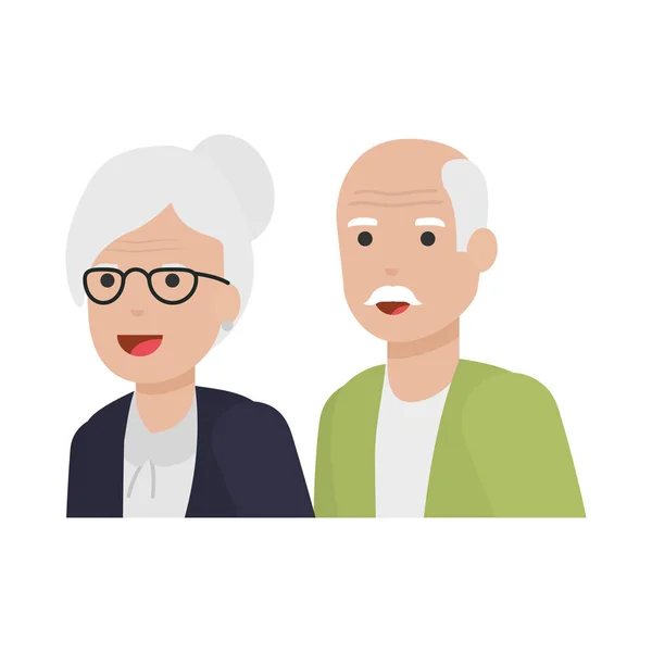 Abuela y abuelo diseño de vectores de dibujos animados — Vector de stock