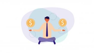 lotus pozisyonu ve sikke ile işadamı işçi