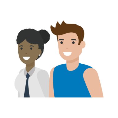 Kadın ve erkek karikatür tasarım çift