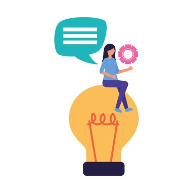 Takım çalışması simgesi vektör tasarımı ile Avatar kadın