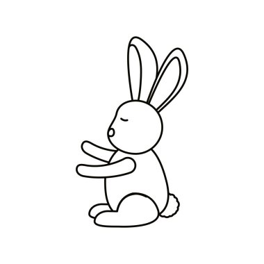 İzole tavşan karikatür vektör tasarımı