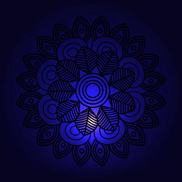 Mandala decoratie met ruimteverlichting — Stockvector